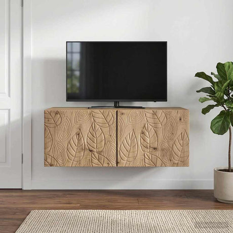 Vidaxl wandbeugel tv-kast 59,5 x 31 cm artisanaal eiken bewerkt hout