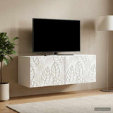 Vidaxl wandbeugel tv-kast 98 x 31 cm wit bewerkt hout wandgemonteerd