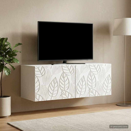Vidaxl wandbeugel tv-kast 98 x 31 cm wit bewerkt hout wandgemonteerd