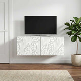 Vidaxl wandbeugel tv-kast 98 x 31 cm wit bewerkt hout wandgemonteerd