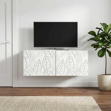 Vidaxl wandbeugel tv-kast 98 x 31 cm wit bewerkt hout wandgemonteerd