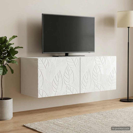 Vidaxl wandbeugel tv-kast 98 x 31 cm hoogglans wit bewerkt hout