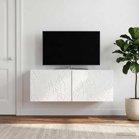 Vidaxl wandbeugel tv-kast 98 x 31 cm hoogglans wit bewerkt hout
