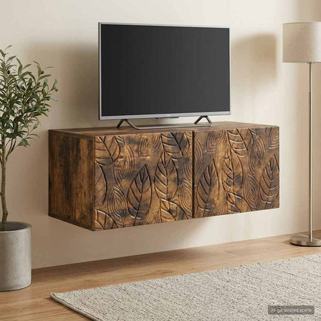 Vidaxl wandbeugel tv-kast 98 x 31 cm gerookt eiken bewerkt hout
