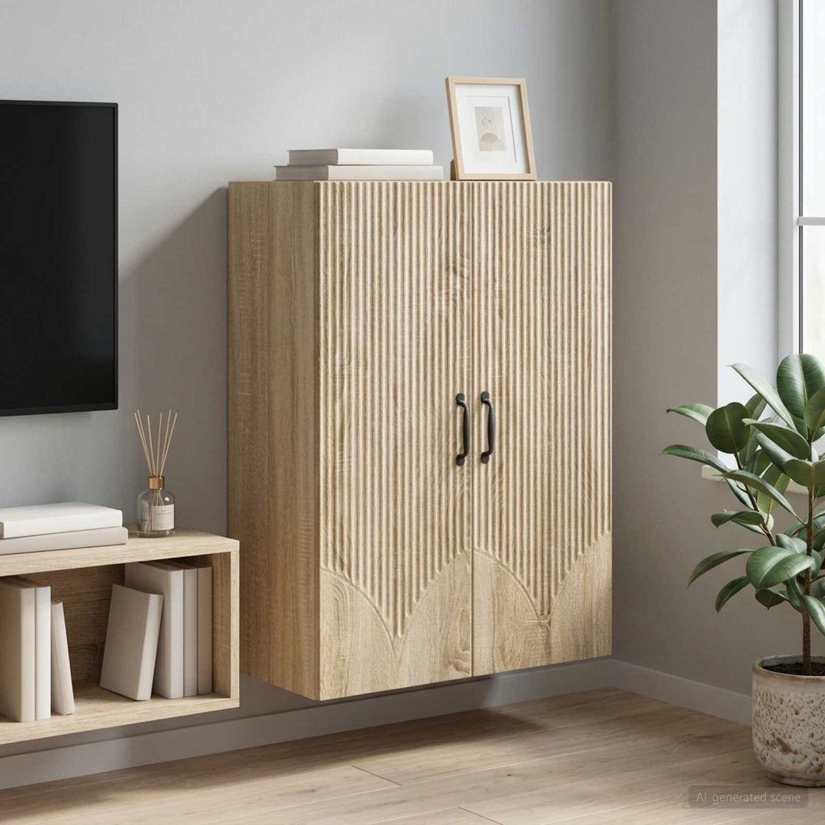 Vidaxl wandkast 66 x 34,5 x 90 cm bewerkt hout sonoma eiken