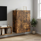 Vidaxl wandkast 66 x 34,5 x 90 cm bewerkt hout gerookt eiken