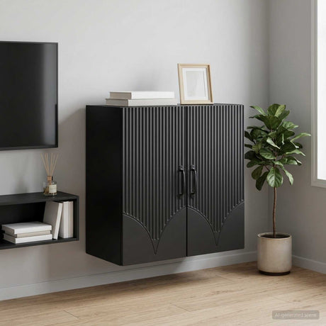 Vidaxl wandkast 59 x 31 x 60 cm bewerkt hout zwart