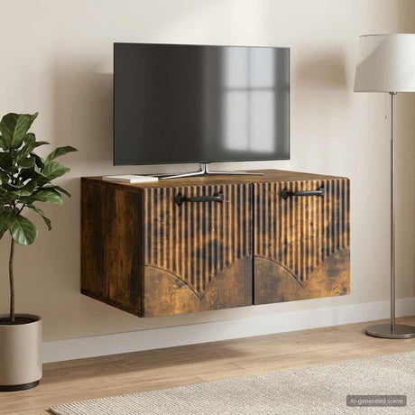 Vidaxl wandbeugel tv-kast gerookt eiken 59,5 x 41 x 30 cm bewerkt hout