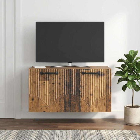 Vidaxl wandbeugel tv-kast oud hout 59,5 x 31 x 30 cm bewerkt hout