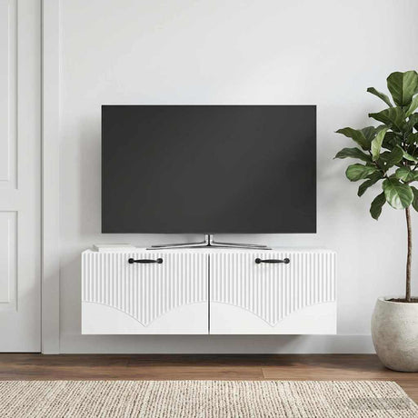 Vidaxl wandbeugel tv-kast wit 98 x 31 x 30 cm bewerkt hout