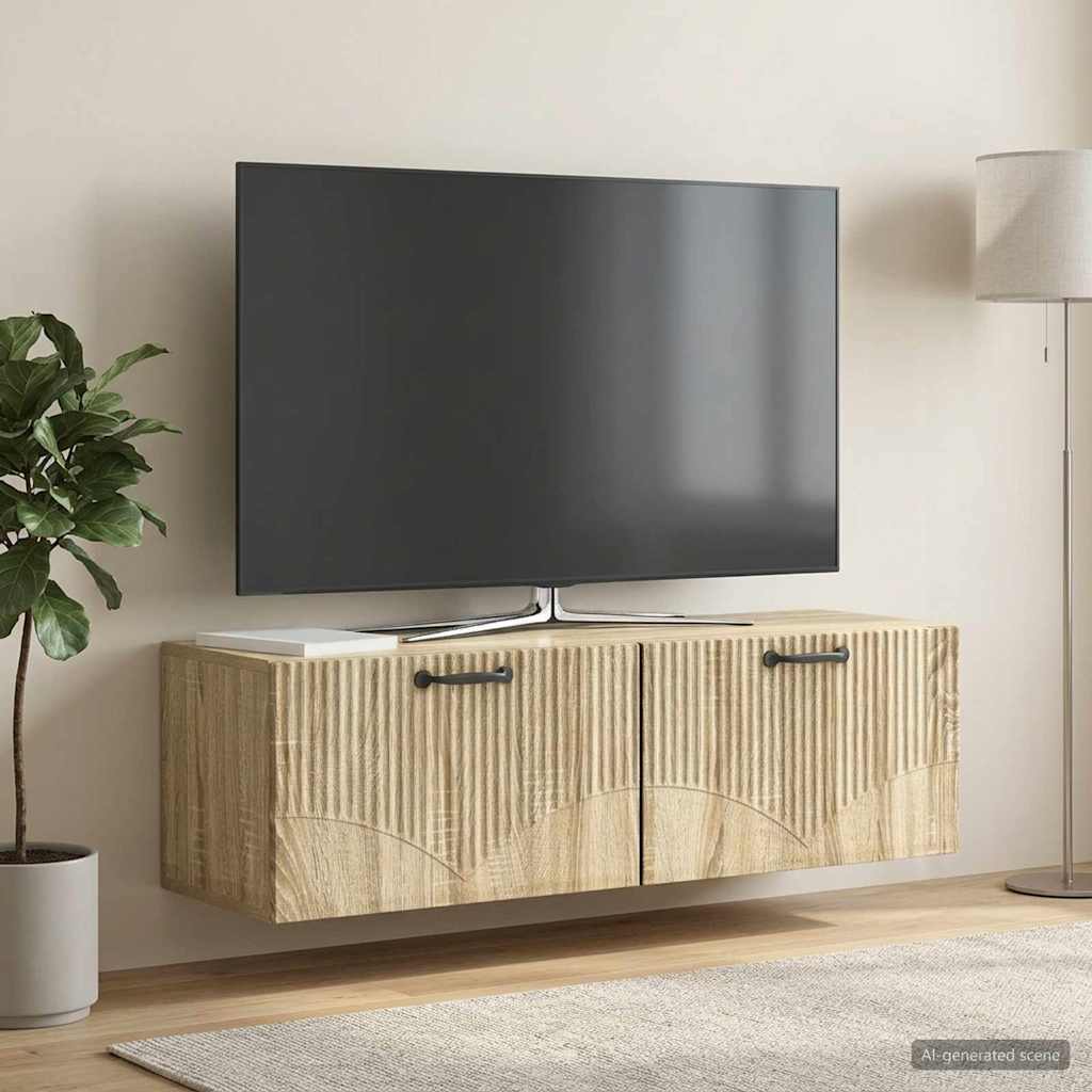 Vidaxl wandbeugel tv-kast sonoma eiken 98 x 31 x 30 cm bewerkt hout