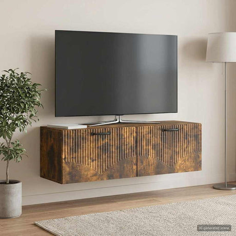 Vidaxl wandbeugel tv-kast gerookt eiken 98 x 31 x 30 cm bewerkt hout