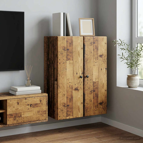 Vidaxl wandkast 66 x 34,5 x 90 cm bewerkt hout oud hout
