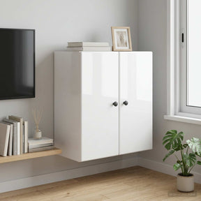 Vidaxl wandkast 59 x 31 x 60 cm bewerkt hout hoogglans wit