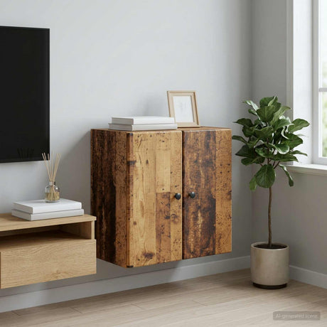 Vidaxl wandkast 59 x 31 x 60 cm bewerkt hout oud hout