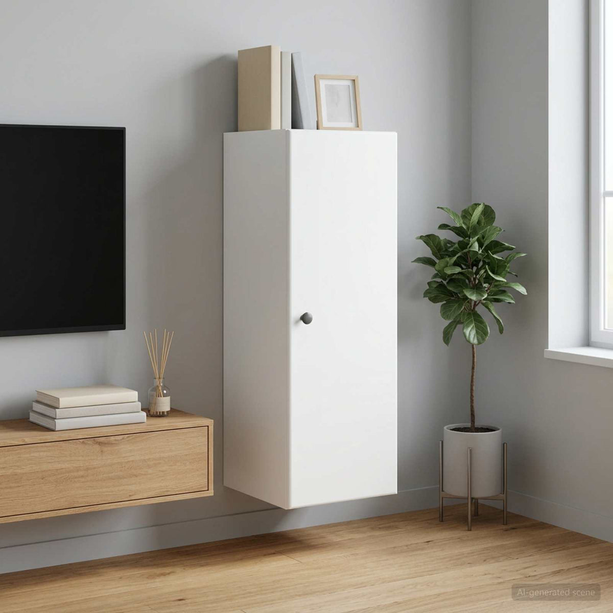 Vidaxl wandkast wit 33 x 34,5 x 90 cm bewerkt hout