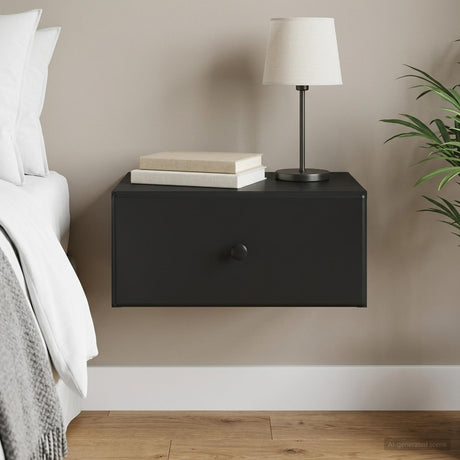 Vidaxl wandbeugel bedkast zwart 49 x 34,5 x 20 cm bewerkt hout