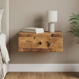 Vidaxl wandbeugel bedkast oud hout 49 x 34,5 x 20 cm bewerkt hout