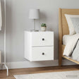 Vidaxl wandbeugel bedkast 2 st hoogglans wit 34,5 x 33 x 40 cm