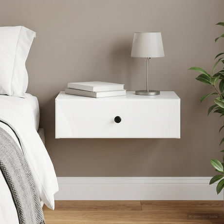 Vidaxl wandmontage zijtafel hoogglans wit 59 x 34,5 x 17 cm