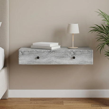 Vidaxl wandmontage zijtafel grijs sonoma 87,5 x 34,5 x 17 cm
