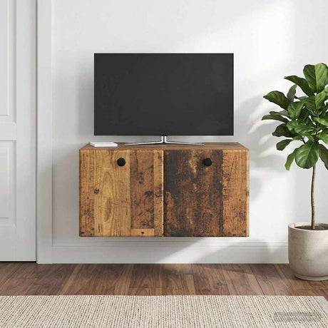 Vidaxl wandbeugel tv-kast 59,5 x 41 x 30 cm oud hout bewerkt hout