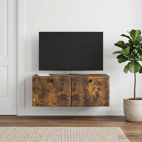 Vidaxl wandbeugel tv-kast 78,5 x 41 x 30 cm gerookt eiken bewerkt hout