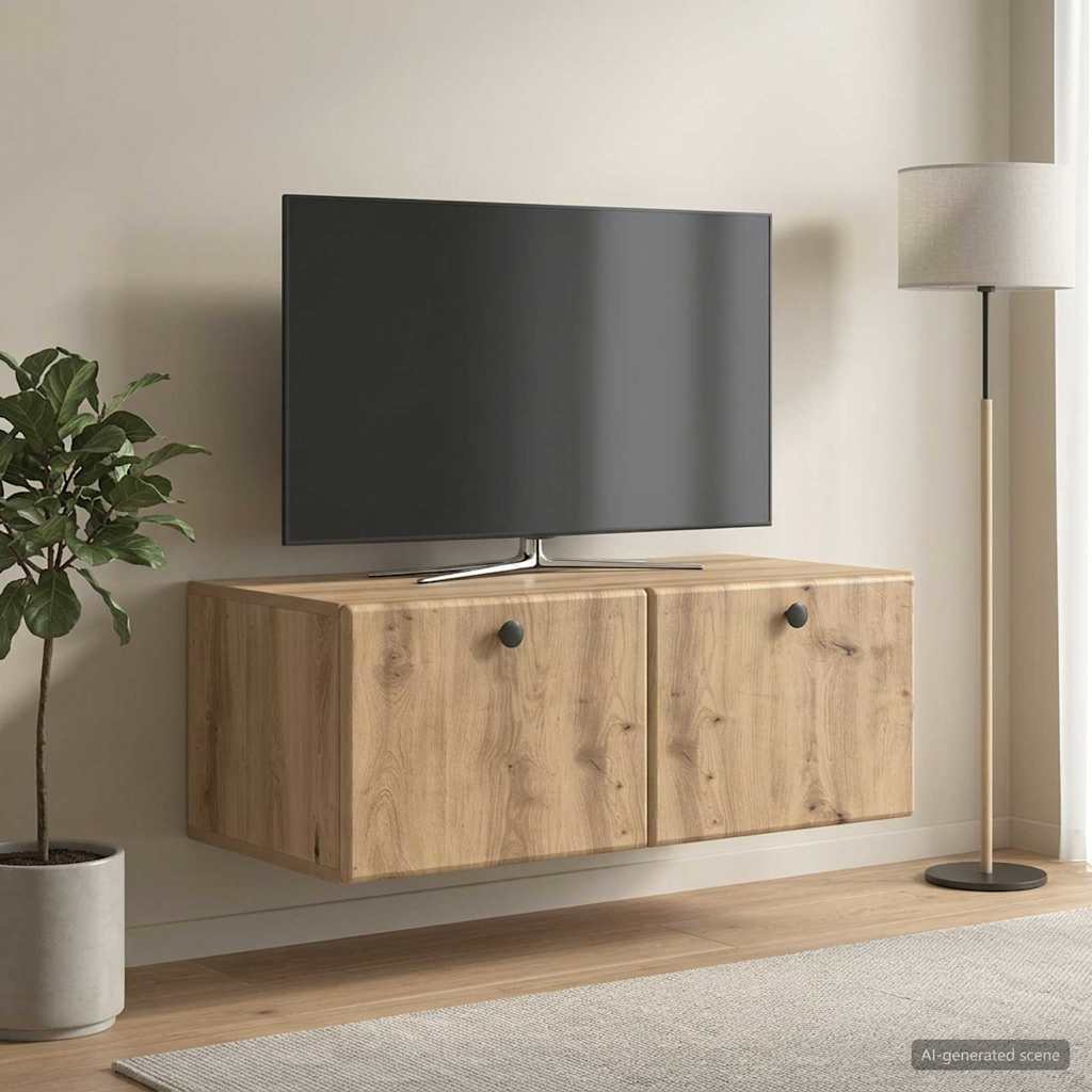Vidaxl wandbeugel tv-kast 78,5 x 41 x 30 cm artisanaal eiken