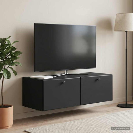 Vidaxl wandbeugel tv-kast 98 x 41 x 30 cm zwart bewerkt hout