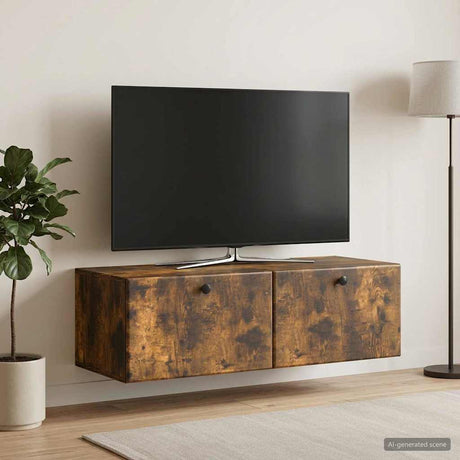 Vidaxl wandbeugel tv-kast 98 x 41 x 30 cm gerookt eiken bewerkt hout