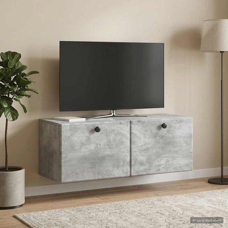 Vidaxl wandbeugel tv-kast 78,5 x 31 x 30 cm betongrijs bewerkt hout