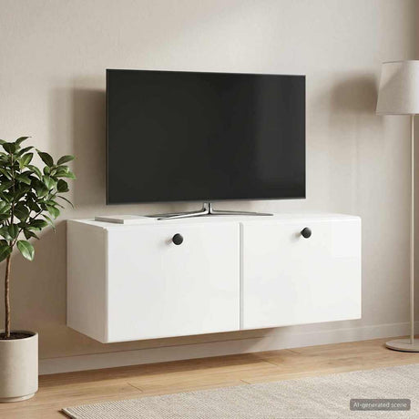 Vidaxl wandbeugel tv-kast 78,5 x 31 x 30 cm hoogglans wit bewerkt hout