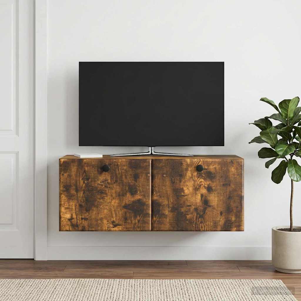 Vidaxl wandbeugel tv-kast 78,5 x 31 x 30 cm gerookt eiken bewerkt hout
