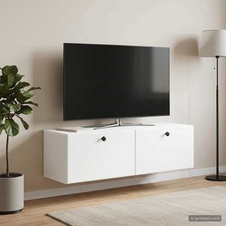 Vidaxl wandbeugel tv-kast 98 x 31 x 30 cm wit bewerkt hout