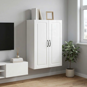 Vidaxl wandkast 66 x 34,5 x 90 cm bewerkt hout hoogglans wit