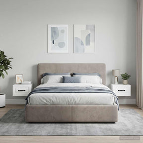 Vidaxl wandbeugel bedkast 2 st hoogglans wit 34,5 x 33 x 20 cm