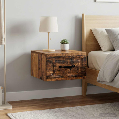 Vidaxl wandbeugel bedkast 2 st oud hout 34,5 x 33 x 20 cm bewerkt hout