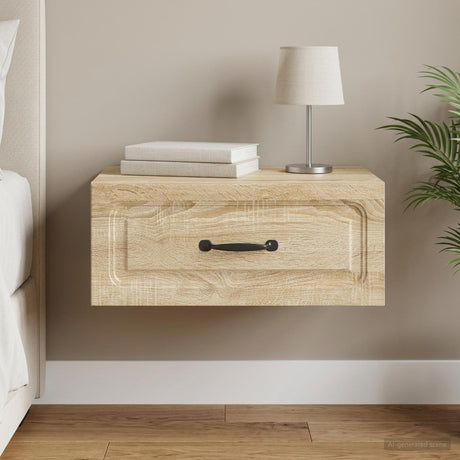Vidaxl wandbeugel bedkast sonoma eiken 49 x 34,5 x 20 cm bewerkt hout