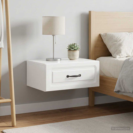 Vidaxl wandbeugel bedkast 2 st hoogglans wit 49 x 34,5 x 20 cm