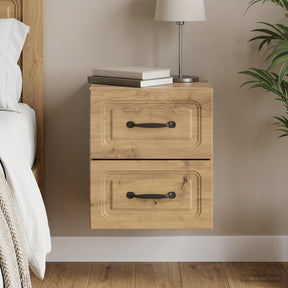 Vidaxl wandbeugel bedkast artisanaal eiken 34,5 x 33 x 40 cm