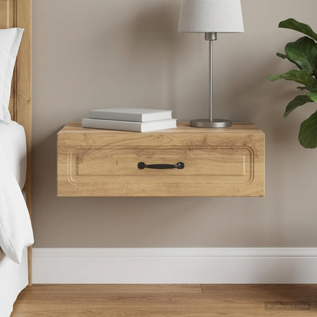 Vidaxl wandmontage zijtafel 59 x 34,5 x 17 cm bewerkt hout