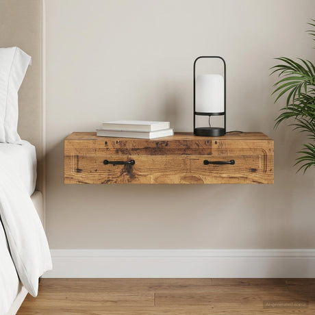 Vidaxl wandmontage zijtafel oud hout 87,5 x 34,5 x 17 cm bewerkt hout