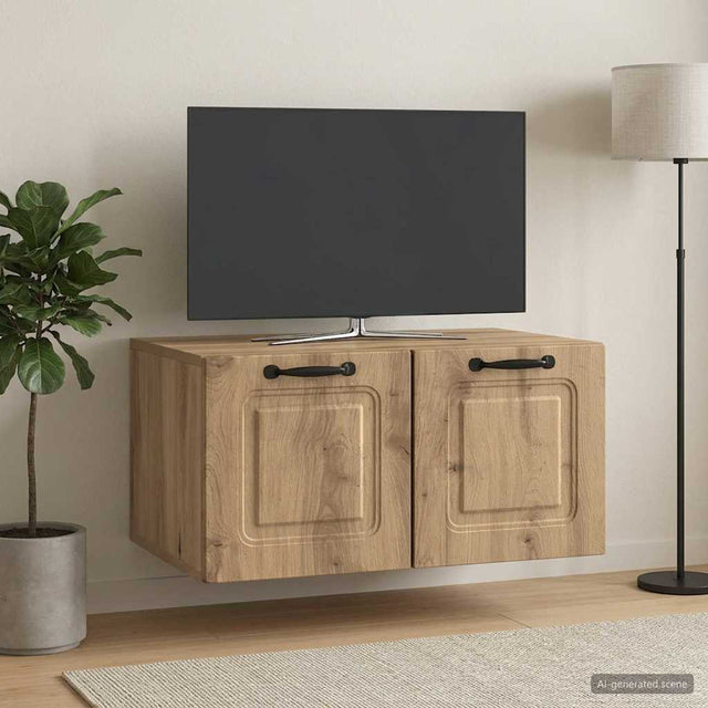 Vidaxl wandbeugel tv-kast 59,5 x 41 x 30 cm artisanaal eiken