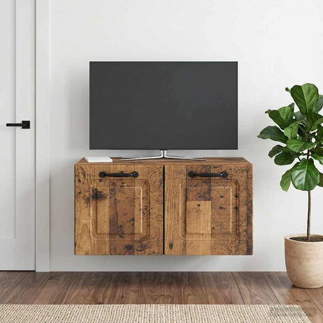 Vidaxl wandbeugel tv-kast oud hout 59,5 x 31 x 30 cm bewerkt hout