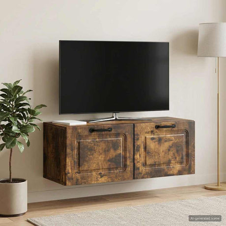 Vidaxl wandbeugel tv-kast gerookt eiken 78,5 x 31 x 30 cm bewerkt hout
