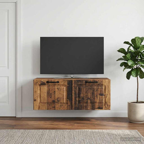 Vidaxl wandbeugel tv-kast oud hout 78,5 x 31 x 30 cm bewerkt hout