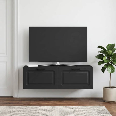 Vidaxl wandbeugel tv-kast zwart 98 x 31 x 30 cm bewerkt hout