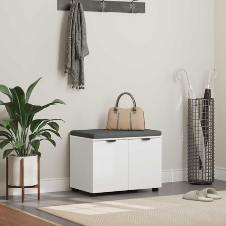 Vidaxl halbank wit 60 x 38 x 46 cm geïndustrialiseerd hout en stof