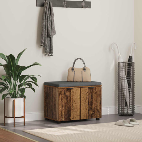 Vidaxl halbank oudhout 60 x 38 x 46 cm geïndustrialiseerd hout en stof