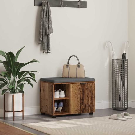 Vidaxl halbank oudhout 60 x 38 x 46 cm geïndustrialiseerd hout en stof